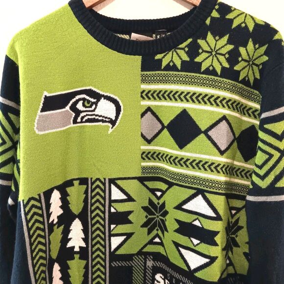 Seattle Seahawks Ugly Christmas Sweater NFL Team Apparel Holiday Jumper  XL - Picture 2 of 13